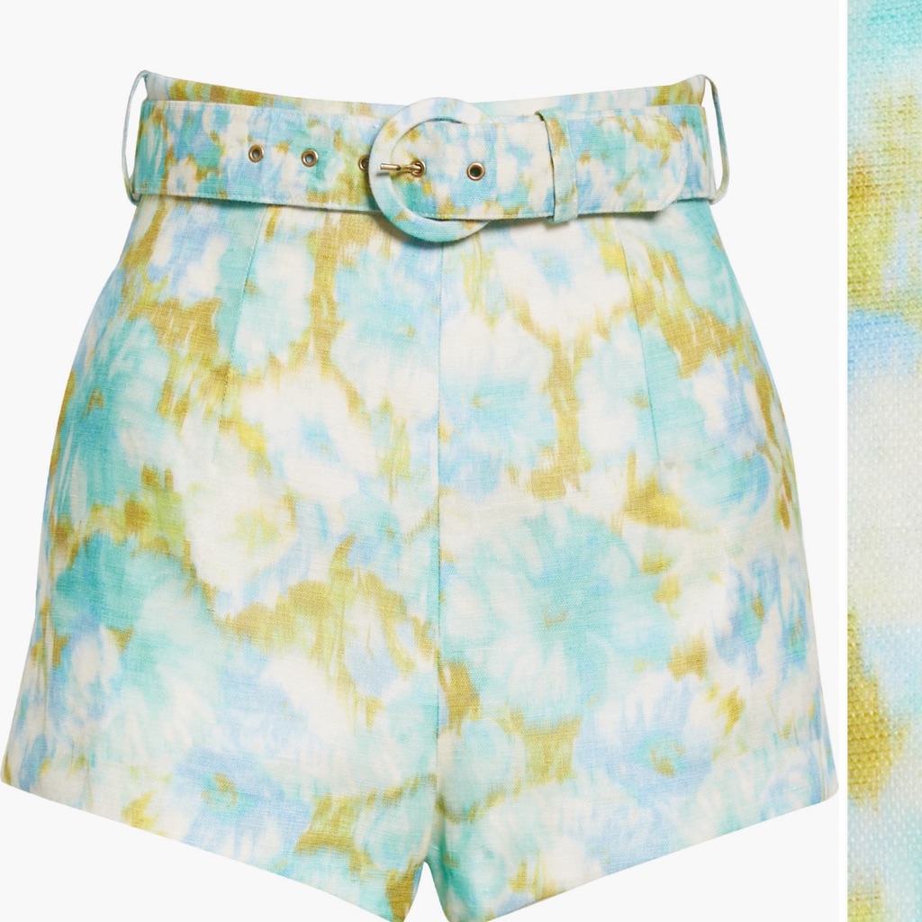 Zimmermann Printed Belted Shorts